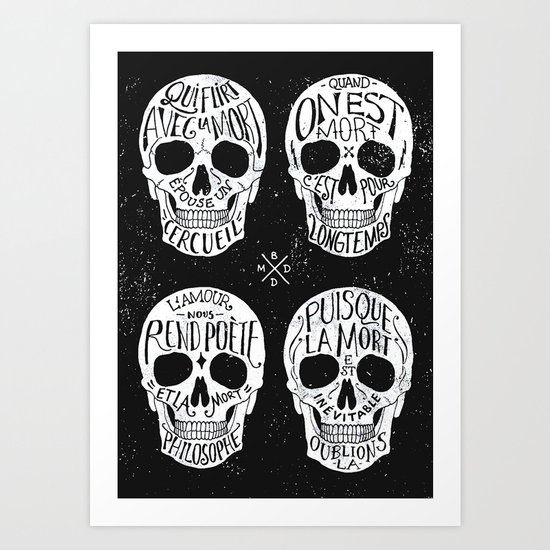 Skulls & Quotes Art Print