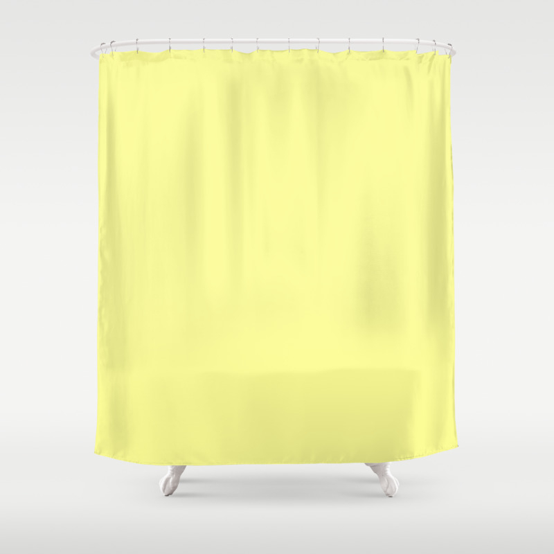 Soft Chalky Pastel Yellow Solid Color Shower Curtain By Podartist