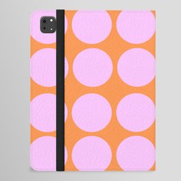 Retro Modern Pink On Orange Polka Dots iPad Folio Case