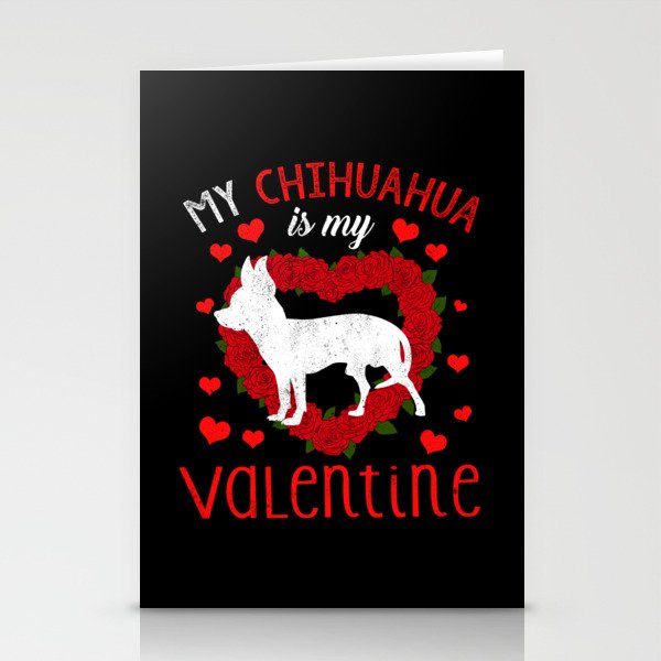 Dog Animal Hearts Day Chihuahua My Valentines Day Stationery Cards