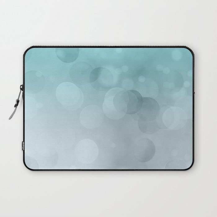 Aqua Turquoise Grey Soft Gradient Bokeh Lights Laptop Sleeve
