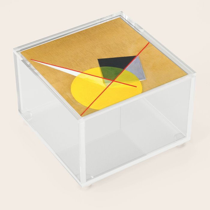 Yellow Circle and Black Square by Laszlo Moholy-Nagy Acrylic Box