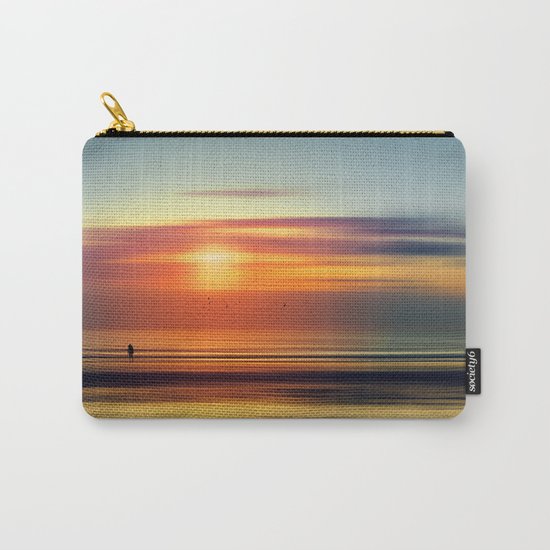 Bright Red - seascape sunset abstract Carry-All Pouch