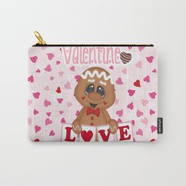 My Sweet Valentine Boy Carry-All Pouch | Pinkhearts, Hearts, Graphicdesign, Love, Valentiens, Valentinesday, Gingerbreadboy, Chocolate 