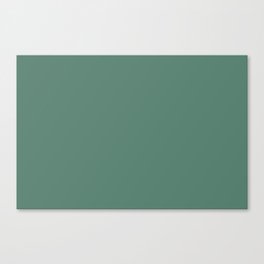 Dark Green Gray Solid Color Pantone Frosty Spruce 18-5622 TCX Shades of Blue-green Hues Canvas Print