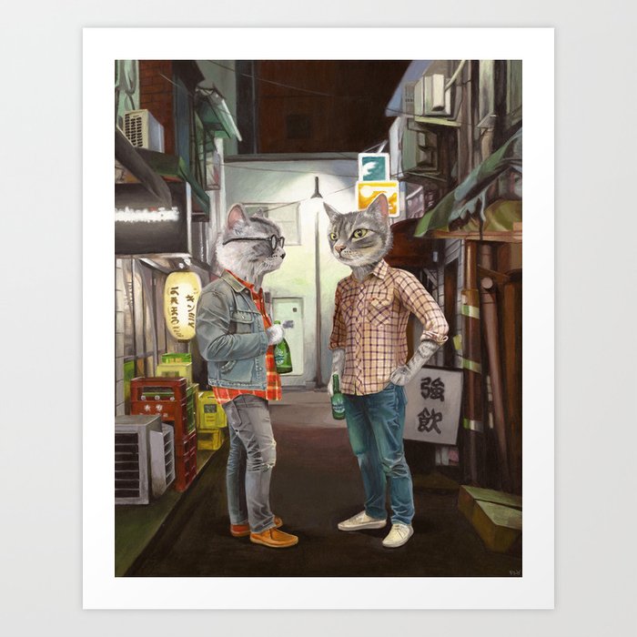 A Cats Night Out Art Print