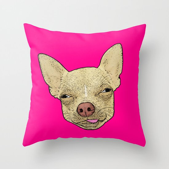 Chihuahua Lick Me Funny Dog Art Throw Pillow By Plasticpam Society6