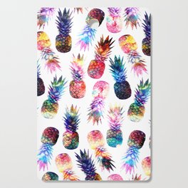watercolor and nebula pineapples illustration pattern Cutting Board