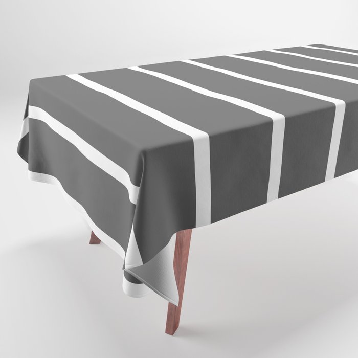 Vertical Lines (White & Grey Pattern) Tablecloth