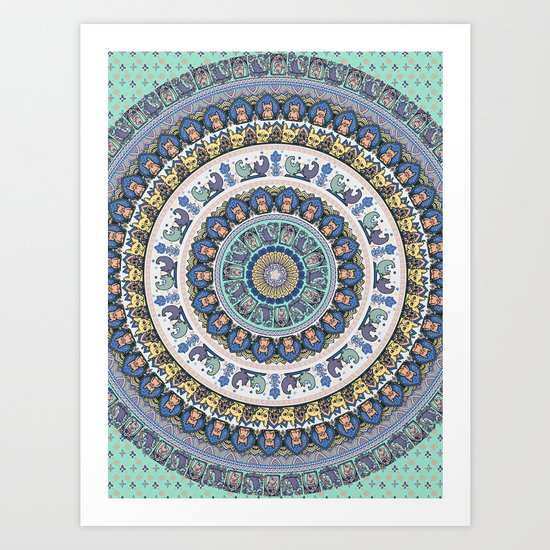 Frenchie Yoga Medallion Art Print