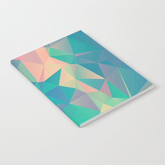 Fractured, Colorful Triangles Geometric Shapes Notebook