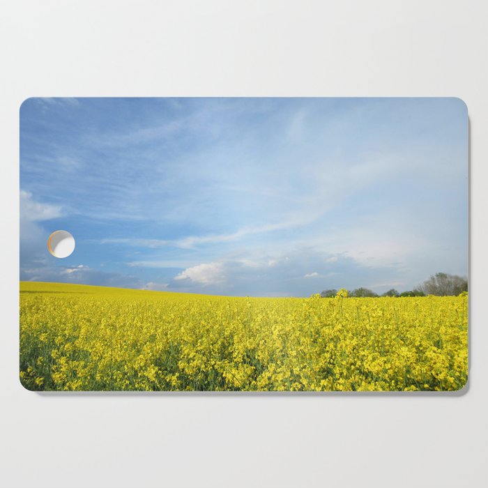  Yellow field of flowering rape - nature landscape photography  Cutting Board