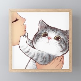 Kiss Cute Cat 3 Framed Mini Art Print