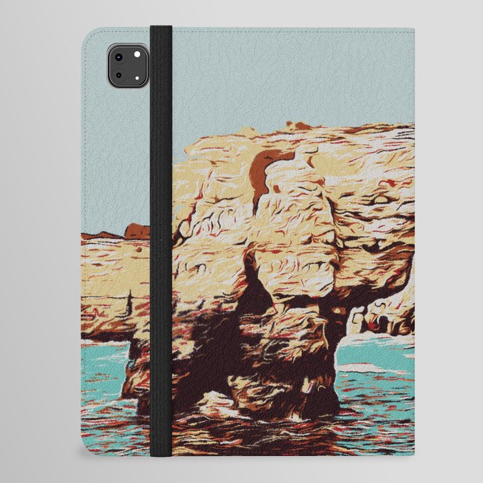 Algarve coast Nature landscape illustration. Algarve Portugal iPad Folio Case