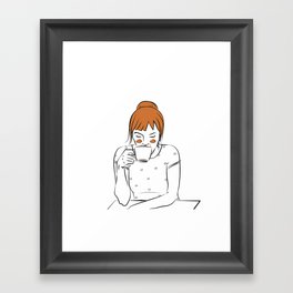 Girl & Coffee  Framed Art Print