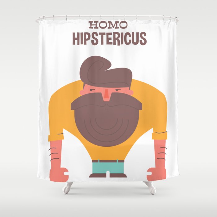 The homo hipstericus - a hipsters story Shower Curtain