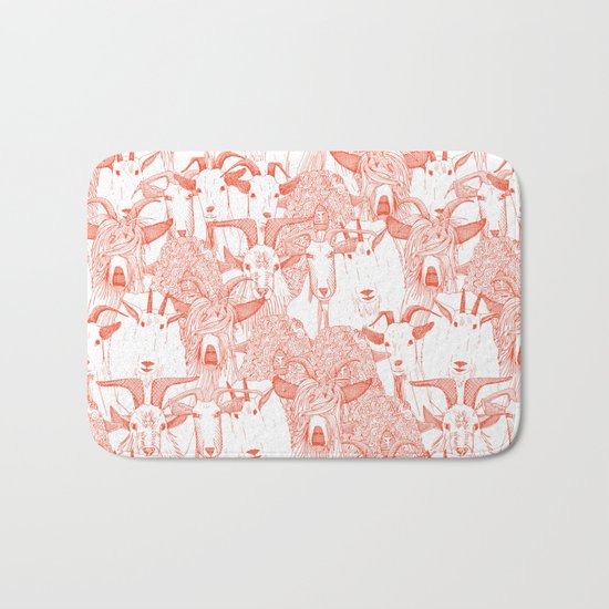 just goats flame orange Bath Mat