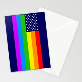 Gay USA Rainbow Flag - American LGBT Stars and Stripes Stationery Cards