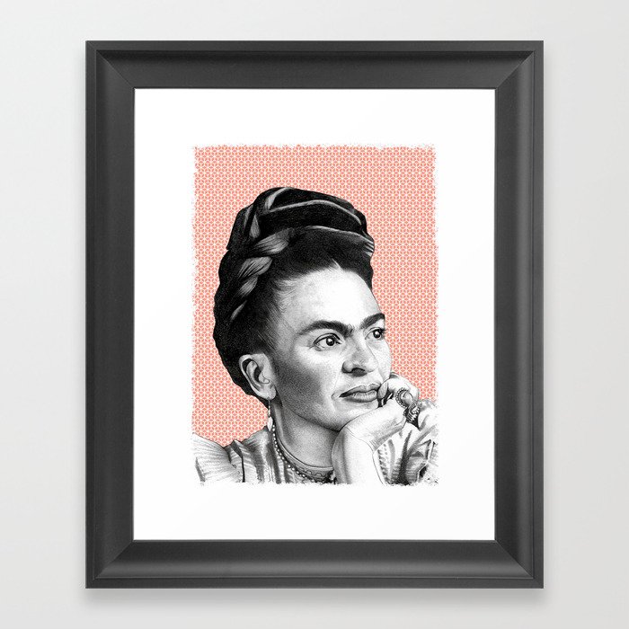 Frida Bright Print Feminist Icon Wall Art Frida Kahlo Self Portrait Bohemian Gallery Framed Art Print