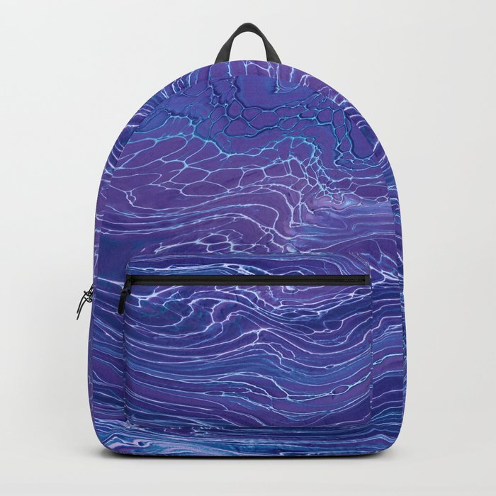Lavender Blue Lace Marble Acrylic Abstraction Backpack