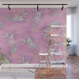 Pink Pineapple Pattern Wall Mural