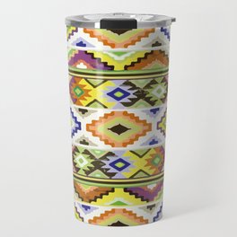 Brown geometric aztec pattern colorful decoration mexican clothes ethnic boho chic Travel Mug