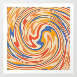 70s Retro Swirl Color Abstract 2 Art Print