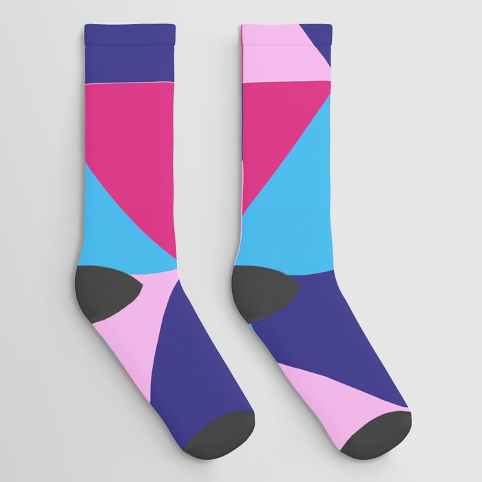 Triangles (retro pop palette) Socks