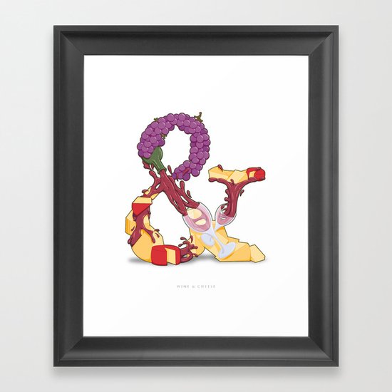 Wine & Cheese Framed Art Print