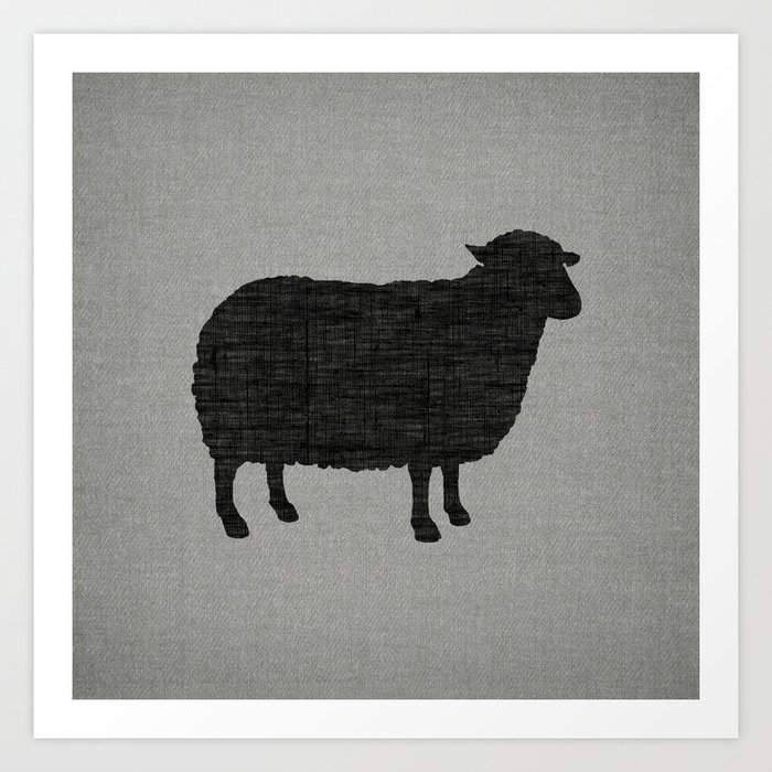 Black Sheep Silhouette Art Print