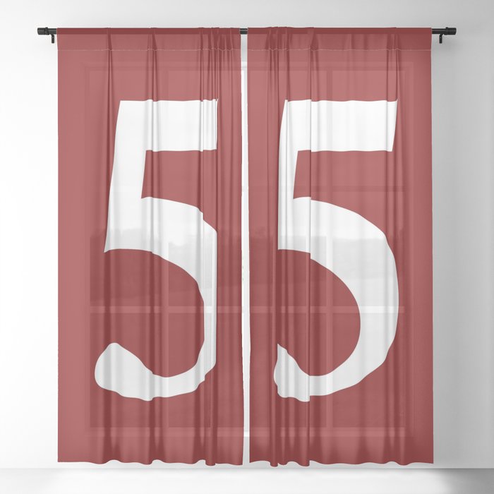 5 (WHITE & BROWNISH NUMBERS) Sheer Curtain