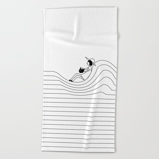 Reading in silence Beach Towel