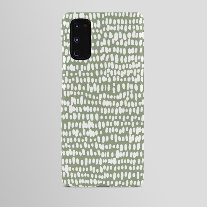 Spotted Preppy Dots Abstract in Sage Green Android Case