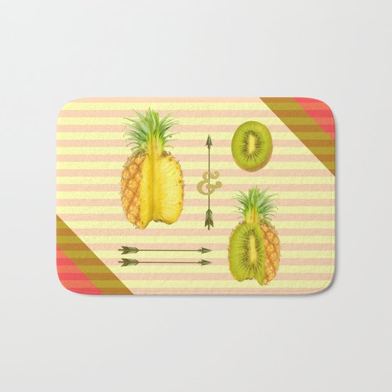 what if a pineapple fall in love with a kiwi ? Bath Mat