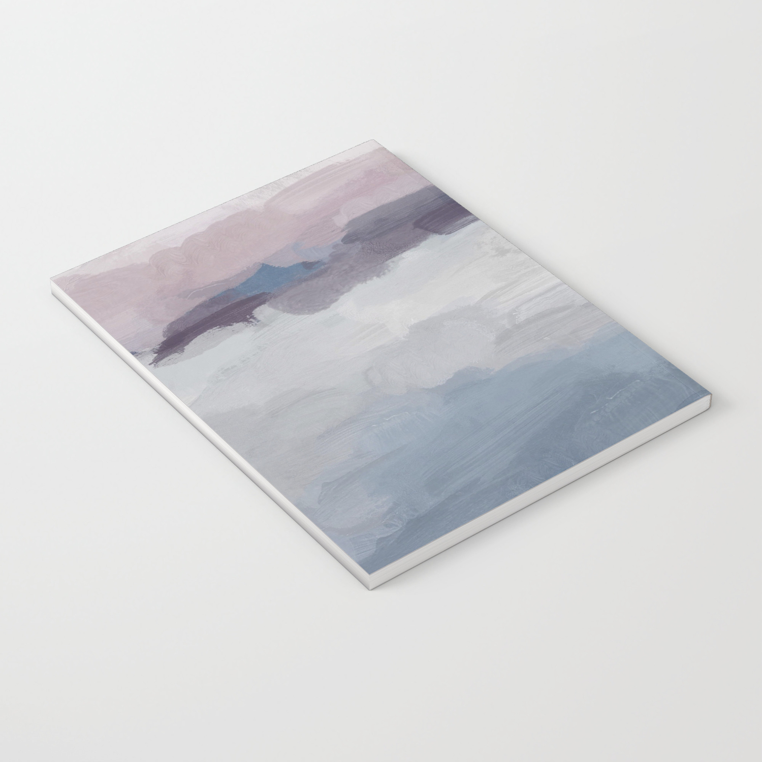 Plum Purple Lavender Blue Abstract Painting Ocean Waves Cloud