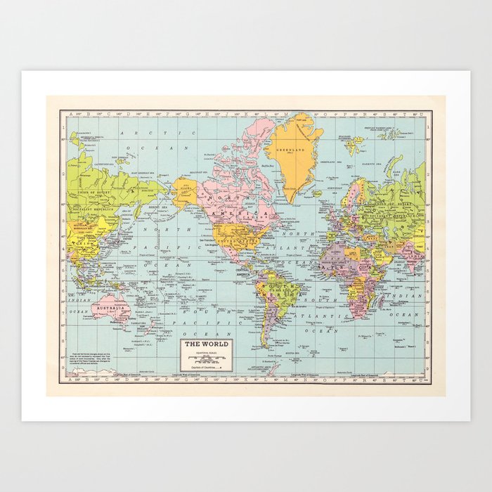World Map Kunstdrucke