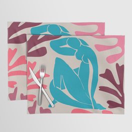 Vibrant Beach Nude with Ocean Seagrass Leaves Matisse Inspired Placemat