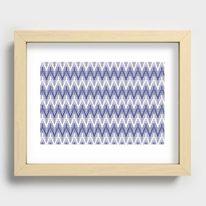 Purple and White Chevron Ripple Pattern Pairs DE 2022 Popular Color Beaded Blue DE5909 Recessed Framed Print