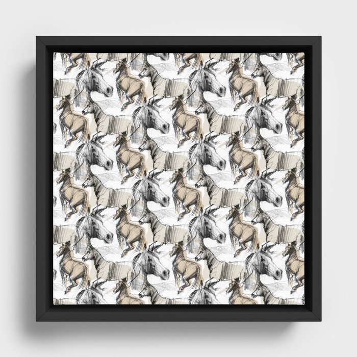 Horses (New Wild pattern) Framed Canvas
