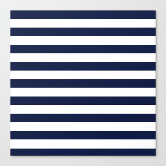 Nautical Navy Blue and White Stripes Canvas Print