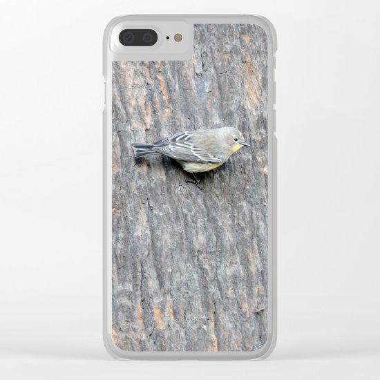 TEXTURES -- Warbler on Palm Bark Clear iPhone Case