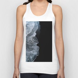 Waves on a black sand beach in iceland - minimalist Landscape Photography Tank Top | Nature, Landscape, Water, Curated, Beach, Iceland, Fineart, Photo, Wave, Minimal 
