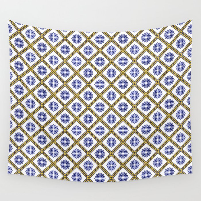 Lisbon Azulejos #6 - Azul Wall Tapestry
