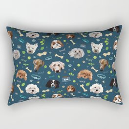 puppy party repeating pattern Rectangular Pillow