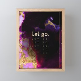 Let Go Rainbow Gold Quote Motivational Art Framed Mini Art Print