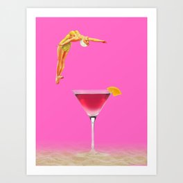 Pink lemonade cocktail - Drinks on the beach and aperitifs! Art Print