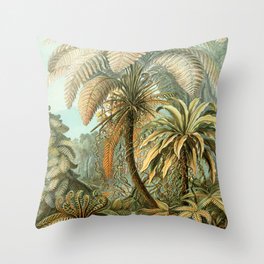 Vintage Tropical Palm Throw Pillow