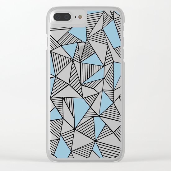Abstraction Lines Sky Blue Clear iPhone Case