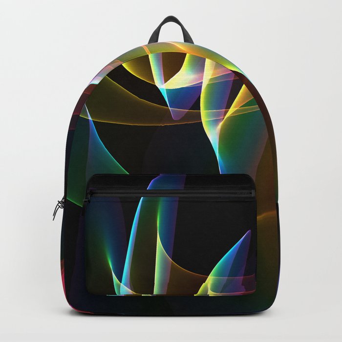 Northern Lights, Abstract Fractal Rainbow Aurora Backpack
