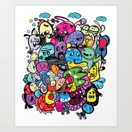 Monster friends Art Print